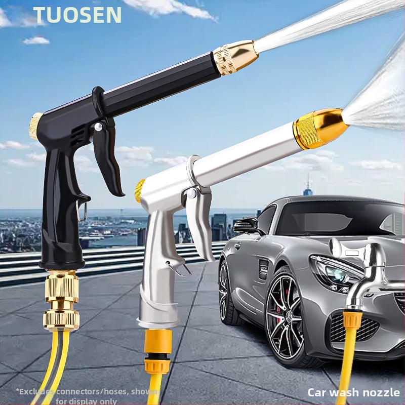 Topson automobiļu mazgāšanas pistole mājas lietošanai – aliumīnija sakausējuma smidzināšanas galva, rokturis no plastikas/alumīnija sakausējuma, regulējams smidzināšanas attālums, regulējams ūdens spiediens, piemērots automazgāšanai un augu laistīšanai
