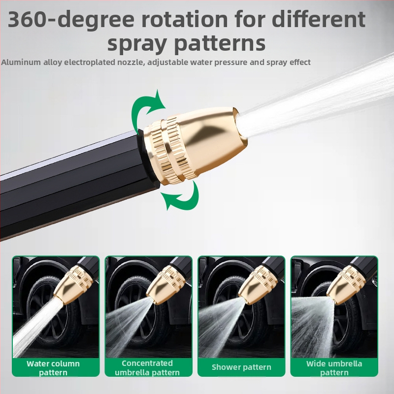 Topson пистолет за миене на автомобили и поливане – алуминиева глава, пластмасова/алуминиева дръжка, регулируемо разстояние и налягане, подходящ за автомобилно миене и поливане на цветя