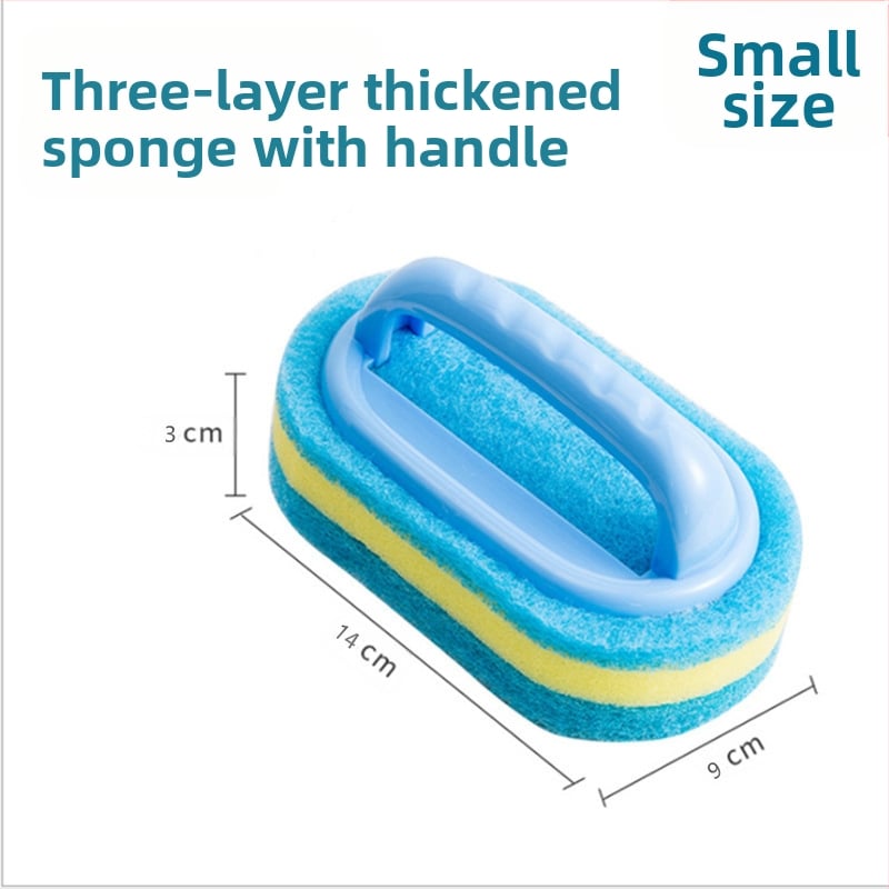 Virtuvės valymo šepetys su rankena puodams, voniai ir plytelėms — Medžiaga: PS + specialus pluošto medvilnė; Svoris: 0.12 kg; Įtrauktas kempinė