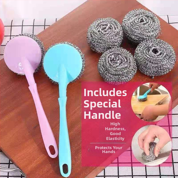 Ατσάλινο σύρμα-σφαιρίδιο καθαρισμού για κατσαρόλες και πιάτα, συσκευασία 60 τεμάχια