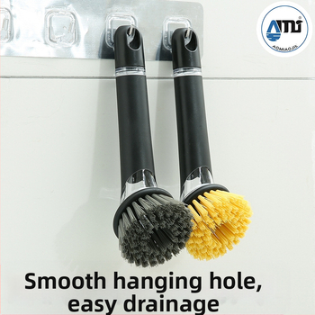 Βούρτσα κουζίνας για κατσαρόλες με μακριά λαβή, πολυλειτουργική με παχιά κεφαλή καθαρισμού; υλικό: PET συστραμμένο σύρμα καθαρισμού; βάρος 0.05 kg