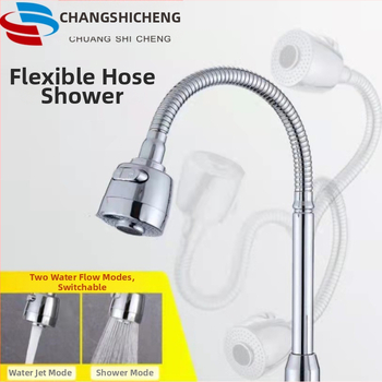 Virtuvės čiaupo aeratorius su universaliu pasukamu kampiniu jungtimi — ABS + nerūdijantis plienas, lietaus funkcija, vamzdinis sujungimas, modelis FGR545745, darbinė temperatūra 1–90°C