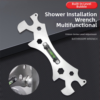 Универсален ключ за душ за монтаж в банята – неръждаема стомана, полирана повърхност, тегло 0,15 кг, шестоъглена глава