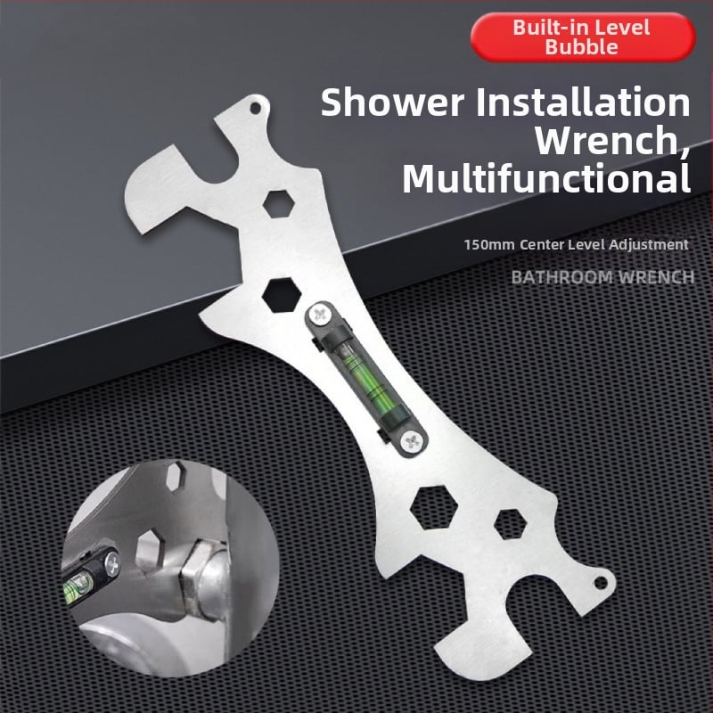 Универсален ключ за душ за монтаж в банята – неръждаема стомана, полирана повърхност, тегло 0,15 кг, шестоъглена глава