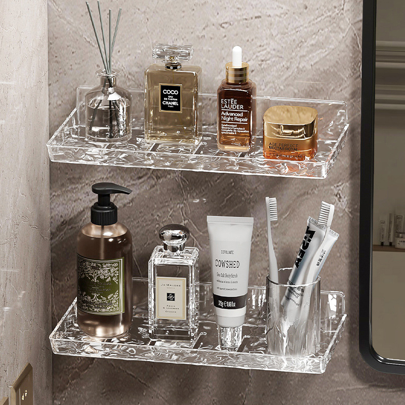 Sieninis kosmetikos laikiklis po praustuvą - plastikas, 1 lygis, 5 kg apkrova, lengvas stilius – luksas