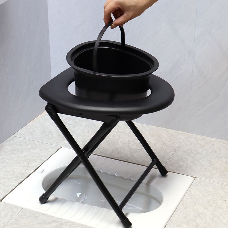 Седалка за тоалетна за възрастни, анти‑плъзгаща, подвижна и с дебела конструкция, подходяща за възрастни и бременни (Материал: Желязо)