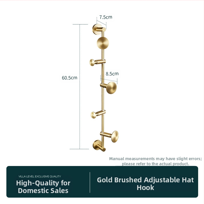 Κρεμάστρα Παλτών από Χαλκό, Ρυθμιζόμενη Περιστρεφόμενη με Κινητή Ράβδο (Φορτίο 5 kg; Επιχρωμιωμένο Φινίρισμα; Σχεδιασμός ενός επιπέδου; Μοντέρνο στυλ)