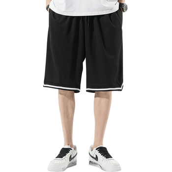 Άντρικα αθλητικά παντελόνια για καλοκαίρι με χαλαρή εφαρμογή - μέση μεσαίου ύψους, μήκος 5/4, ελαφρύ πολυεστέρα, διακοσμητικές τσέπες