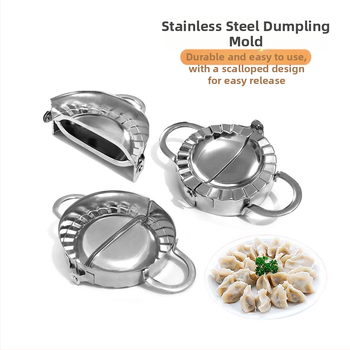 304 nerūdijančio plieno koldūnų formelė su rankiniu laikikliu ir spausdintu logotipu bei pritaikymo galimybe