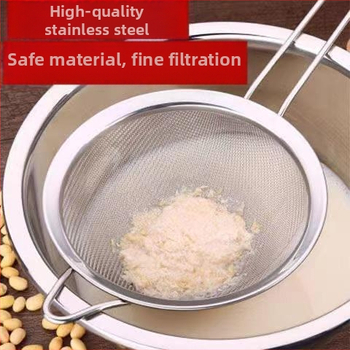 304 nerūdijančio plieno sietelis sojų pieno, sulčių ir sezamų filtravimui – itin plonas virtuvės sietelis