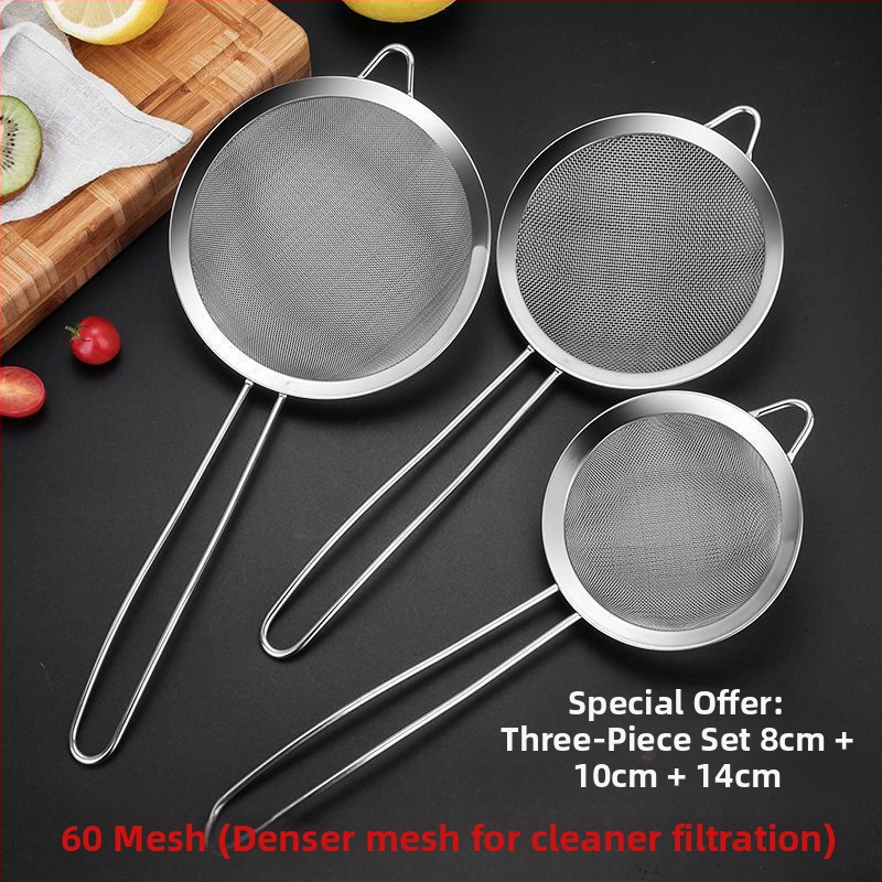 304 nerūdijančio plieno sietelis sojų pieno, sulčių ir sezamų filtravimui – itin plonas virtuvės sietelis