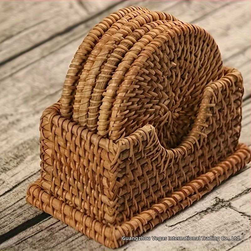 Linhua ратанова ръчно плетена подложка за чаша за чай – подходяща за подарък, персонализация налична, без електричество