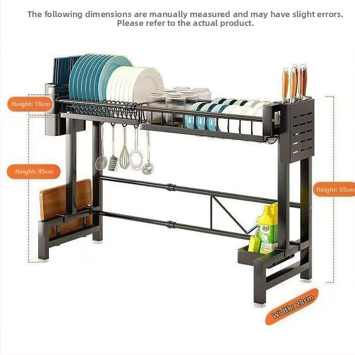 Daugiafunkcinis mobilus indų džiovinimo stovas ant virtuvės plokštės — anglies plienas, šiuolaikinis minimalistinis stilius, Xingfu