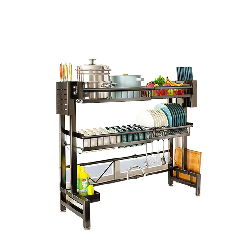 Daugiafunkcinis mobilus indų džiovinimo stovas ant virtuvės plokštės — anglies plienas, šiuolaikinis minimalistinis stilius, Xingfu