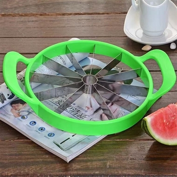 Ji Huang Meliono pjaustymo įrankis su sėklų išėmėju ir obuolio pjaustytuvu – plastikas + nerūdijantis plienas, daugiafunkcinis vaisių skaidiklis