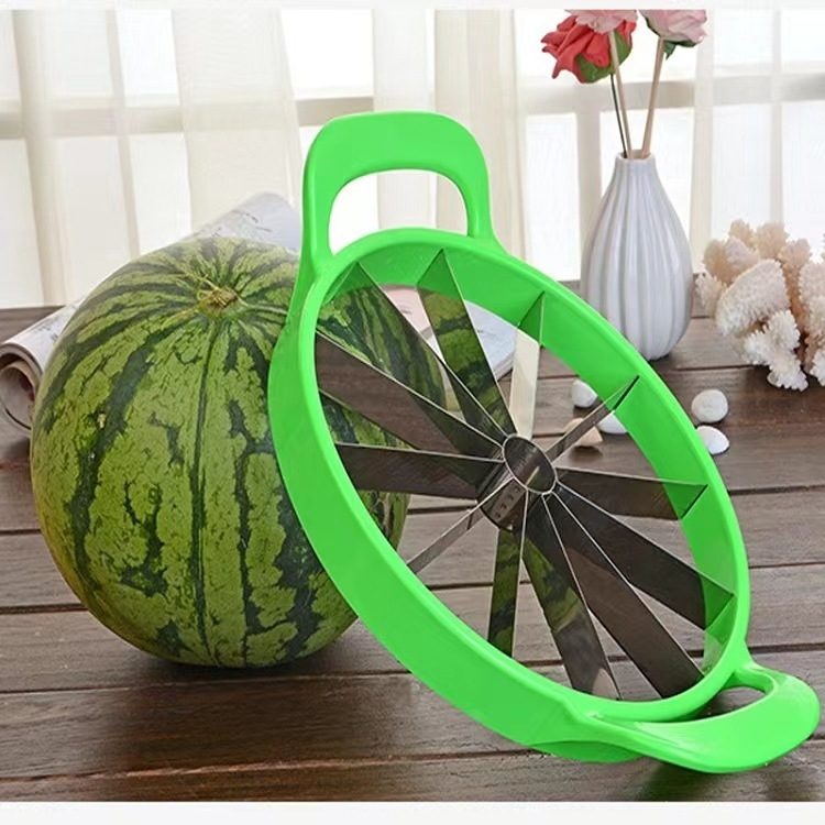 Ji Huang Meliono pjaustymo įrankis su sėklų išėmėju ir obuolio pjaustytuvu – plastikas + nerūdijantis plienas, daugiafunkcinis vaisių skaidiklis