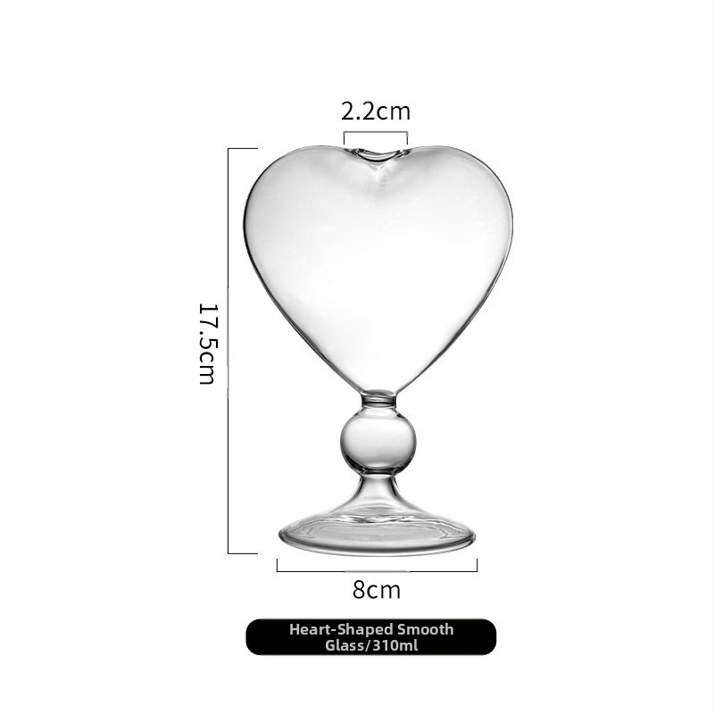 Two Bar südamekujuline klaas kokteiliklaas, jaapani stiilis, logotip trükitud, veiniklaas