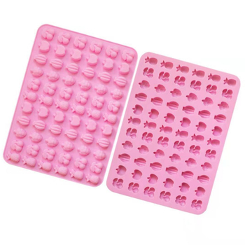 Φόρμα σιλικόνης για ψήσιμο, 60 κοιλότητες σε ακανόνιστο σχήμα, φιγούρες φρούτων και ζώων για ζελέ, σοκολάτα και ζελεδάκια