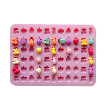 Φόρμα σιλικόνης για ψήσιμο, 60 κοιλότητες σε ακανόνιστο σχήμα, φιγούρες φρούτων και ζώων για ζελέ, σοκολάτα και ζελεδάκια