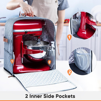 Κάλυμμα σκόνης για κάθετο μίξερ με θήκη αποθήκευσης, πολυεστέρας, δυνατότητα προσαρμογής