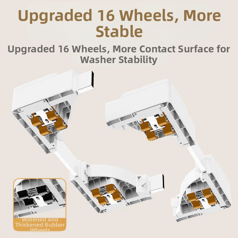 Ултратънка вградена основа за пералня с повдигната рамка — неръждаема стомана, противохлъзгаща, подвижна, за перални с барабан, 1 слой.