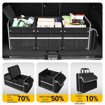 Κουτί αποθήκευσης για χώρο αποσκευών – Δερμάτινο, Αναδιπλούμενο, Αδιάβροχο, Χωρητικότητα 50