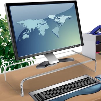 Stolni stalak za monitor i osnovu za tipkovnicu — odvojivi, povećanje visine, prostor za pohranu na radnoj površini, jednostavan modern dizajn, montaža na stol, jedan sloj