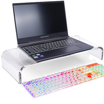 Βάση οθόνης για επιτραπέζιο υπολογιστή και βάση πληκτρολογίου — αποσπώμενη, αυξάνουσα ύψος, χώρος αποθήκευσης στο γραφείο, απλός μοντέρνος σχεδιασμός, εγκατάσταση σε γραφείο, μία επίπεδη πλατφόρμα