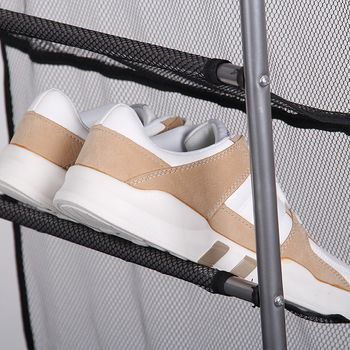 Μεταλλική ραφιέρα παπουτσιών τοίχου, πολυεπίπεδη, χωρίς βίδες, μοντέλο XJ7810, απλός και μοντέρνος σχεδιασμός για σαλόνι