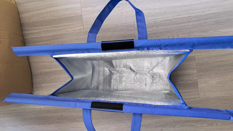 Sulankstoma pirkinių vežimėlio maišas iš neaustų medžiagų, modelis NXY060, rankinis, 20 kg talpa