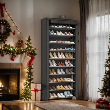 Μεταλλικό ντουλάπι παπουτσιών με δέκα επίπεδα, μοντέρνο μινιμαλιστικό στυλ, πολυχρηστική αποθήκευση