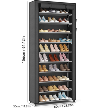 Μεταλλικό ντουλάπι παπουτσιών με δέκα επίπεδα, μοντέρνο μινιμαλιστικό στυλ, πολυχρηστική αποθήκευση