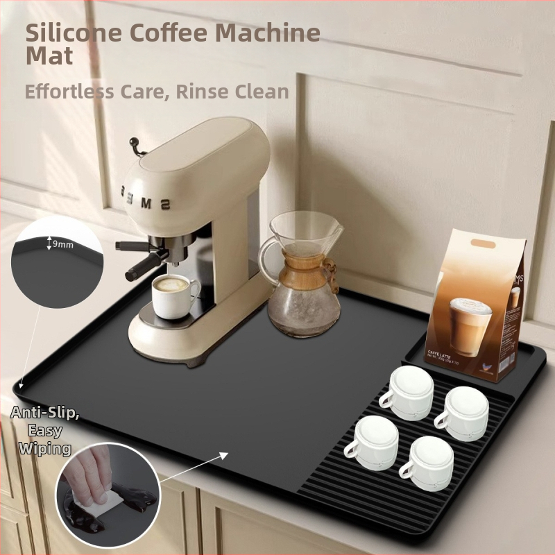 Podložka zo silikónu na kávovar – štvorcová, jednobarevný vzor, izolovaná a ochranná podložka na barový pult, Yida