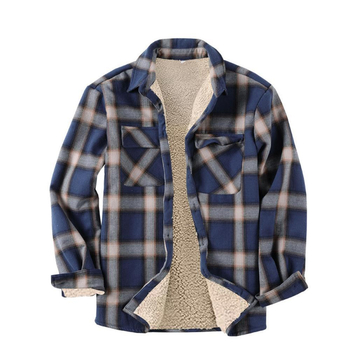 Kare aprangos marškiniai-jackas iš medvilnės mišinio, 65% medvilnė, storesnis šilumai, apykaklė lapeli, ilgos rankovės, laisvas kirpimas