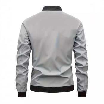 Ζακέτα σε στυλ Ακαδημία, με στάσιμο γιακά, φερμουάρ, μακριά μανίκια, πολυεστέρας, κατάλληλη για όλες τις εποχές