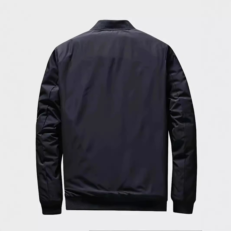 Ζακέτα σε στυλ Ακαδημία, με στάσιμο γιακά, φερμουάρ, μακριά μανίκια, πολυεστέρας, κατάλληλη για όλες τις εποχές