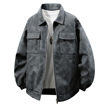 Ανδρικό PU δερμάτινο σακάκι με πέτο – Αμερικανικού στυλ ρετρό χιπ-ποπ, streetwear, εφαρμοστό, διπλής σειράς κουμπιά, για καλοκαίρι