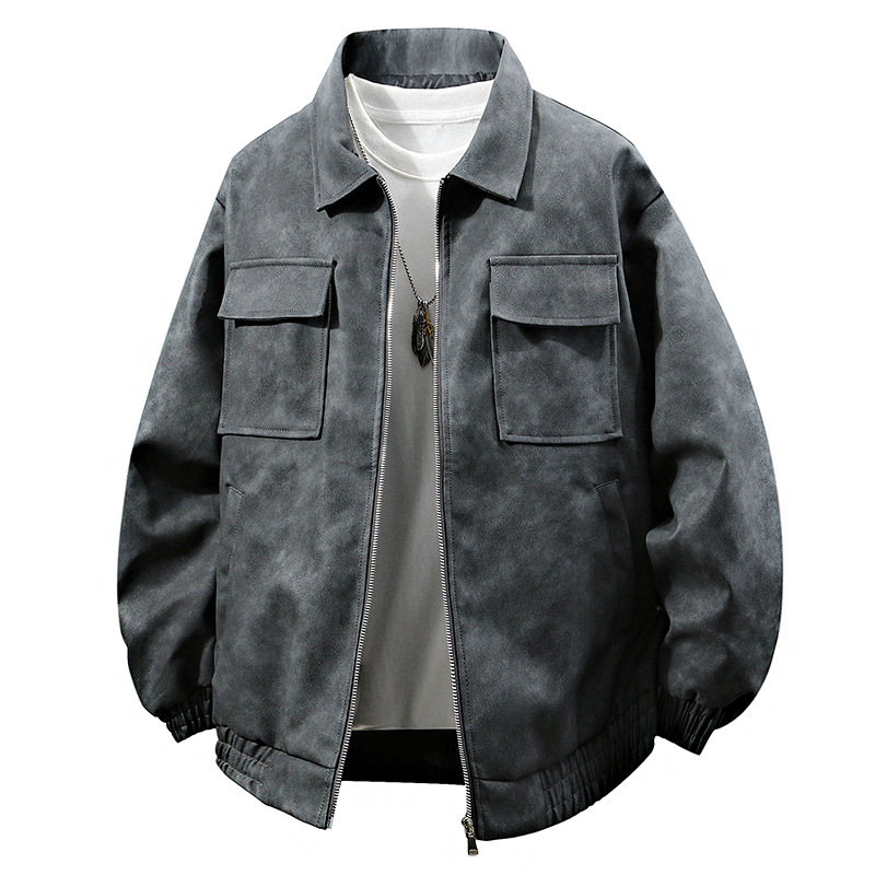 Ανδρικό PU δερμάτινο σακάκι με πέτο – Αμερικανικού στυλ ρετρό χιπ-ποπ, streetwear, εφαρμοστό, διπλής σειράς κουμπιά, για καλοκαίρι