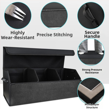 Δερμάτινο κουτί αποθήκευσης πορτ-μπαγκάζ αυτοκινήτου, πτυσσόμενο, αδιάβροχο, προσαρμόσιμο, με λαβή