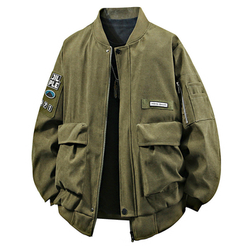 Pánska ľahká bunda so stojacim golierom, zipsom, úzky strih, polyester, bočné vrecká, jar-jesene