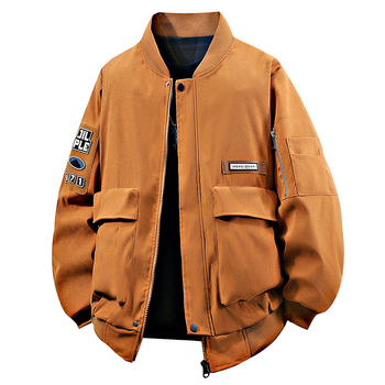 Pánska ľahká bunda so stojacim golierom, zipsom, úzky strih, polyester, bočné vrecká, jar-jesene