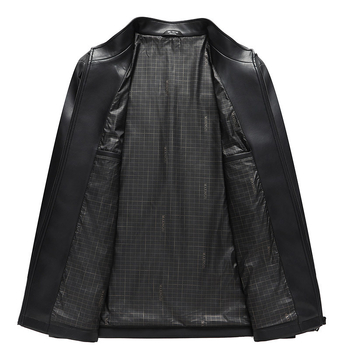 Ανδρικό PU δερμάτινο μπουφάν, σταθερός γιακάς, φερμουάρ, βαμμένο με κερί φινίρισμα, χαλαρή γραμμή