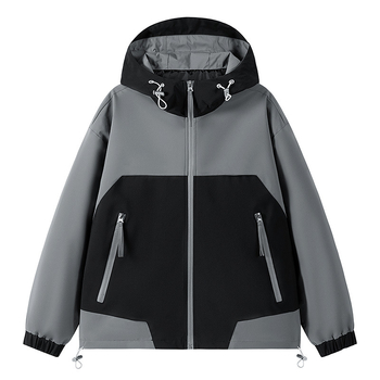 Pánska bunda Charge, jeseň 2024, americký štýl retro šitie, kapucňa, zips, voľný strih