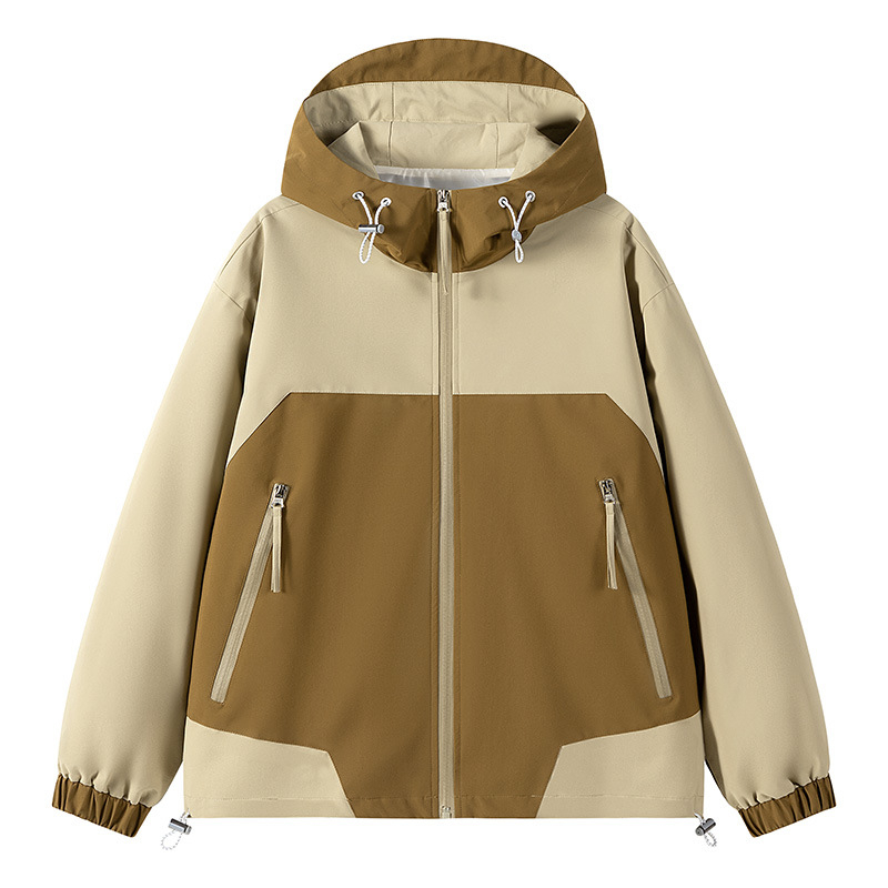 Pánska bunda Charge, jeseň 2024, americký štýl retro šitie, kapucňa, zips, voľný strih