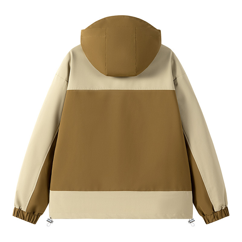 Pánska bunda Charge, jeseň 2024, americký štýl retro šitie, kapucňa, zips, voľný strih