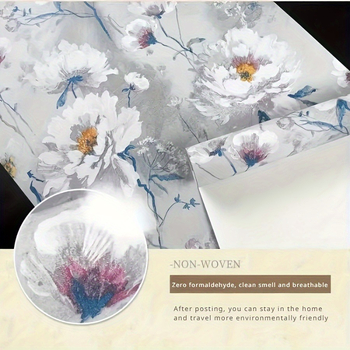 Αυτοκόλλητη PVC ταπετσαρία με μοτίβο φυτών και λουλουδιών για υπνοδωμάτιο – αδιάβροχη διακόσμηση τοίχου, μοντέρνο μινιμαλιστικό στυλ