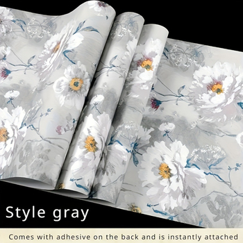 Αυτοκόλλητη PVC ταπετσαρία με μοτίβο φυτών και λουλουδιών για υπνοδωμάτιο – αδιάβροχη διακόσμηση τοίχου, μοντέρνο μινιμαλιστικό στυλ