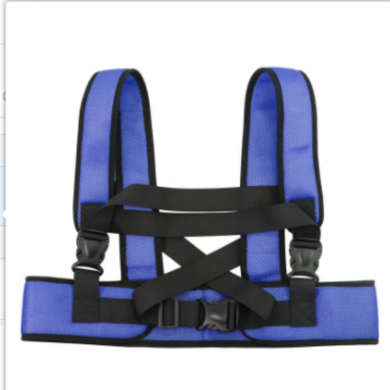 Колан за инвалидна количка за възрастни пациенти с ограничители на талията и краката (Материал на колана: брокат; Материал на въжето: мрежесто платно; Дължина на въжето: 2 м)