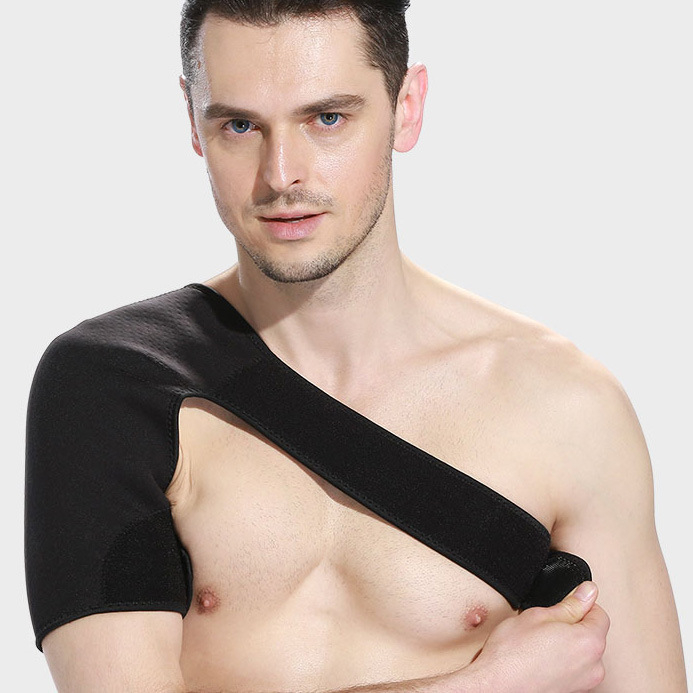 Egy vállvédő pánt, állítható, anyaga: búvárkodó szövet, egészségügyi masszázsra, védőfelszerelés