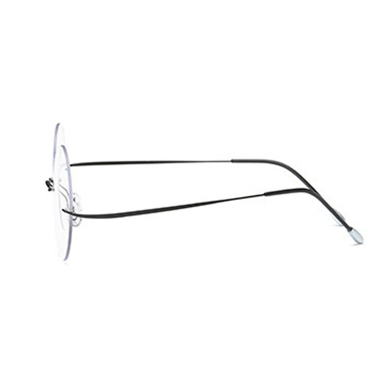 Skaitymo akiniai retro apvalūs be rėmelių, prieš mėlyną šviesą ir UV, asferiniai lęšiai, lengvi